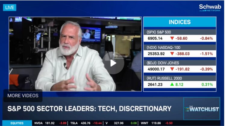 Financial news guest discussing S&P 500 sectors